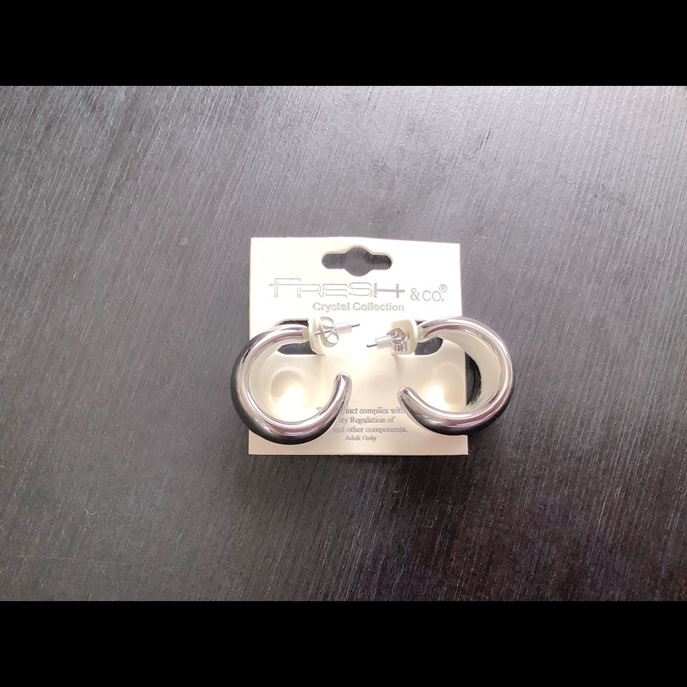 Classics Silvertone Medium Band Hoop Earrings